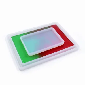 Molde de Silicona Cuadrado Rectangular Molde de Fundición de Resina Epoxi para Bandeja DIY Posavasos Molde de Silicona Decoración del Hogar