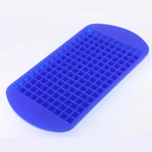 Vassoio per ghiaccio in silicone blu a 160 griglie piccolo quadrato stampo per cocktail.