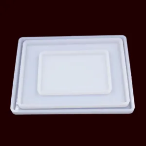 Molde de bandeja de silicona DIY resina epoxi cristal placa rectangular posavasos herramienta