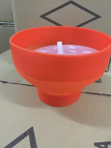 Tazón de palomitas de silicona plegable para microondas cubo rojo con tapa cocina