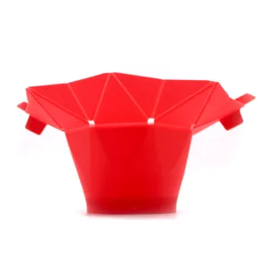 Bol para palomitas de silicona para microondas, diseño octogonal plegable para uso doméstico.