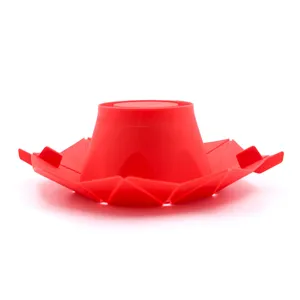 Bol de palomitas plegable de silicona roja para microondas y horno, utensilio de cocina.