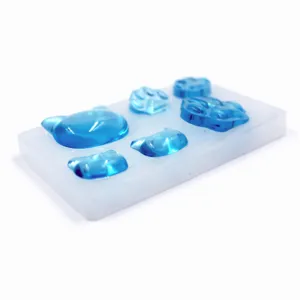 DIY silicone mold for cat head and paw resin pendant crafts and jewelry making tool