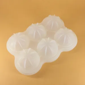 Molde de hielo de silicona de 6 cavidades con forma de rosa para bebidas y postres
