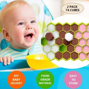 Vassoio per cubetti di ghiaccio in silicone a nido d'ape 2 pezzi 74 cavita stampo