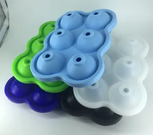 Molde de silicona multicolor para cubitos de hielo de 6 agujeros cubitera de cocina útil