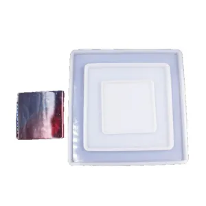DIY quadratische Silikonform fuer Harz Giessen Epoxid Schale Untersetzer Handarbeit.