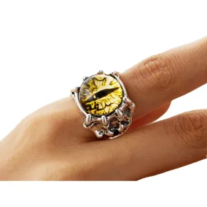 Vintage silver demon claw evil eye ring for men gothic punk style biker jewelry gift