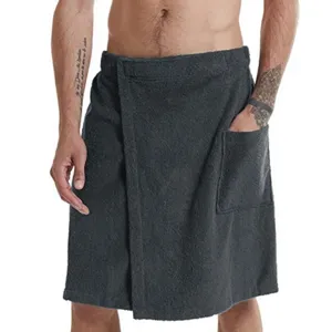 Ανδρική Φορριμόμενη Πετσέτα Μπάνιου Μαλακό Κοραλλί Φλις Μπουρνούζι Με Τσέπη Velcro Πετσέτα Παραλίας Spa Ντους Ρόμπα