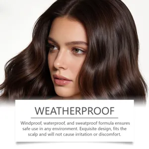 Dettaglio polvere ombretto per capelli impermeabile, riempimento attaccatura e cuoio capelluto.