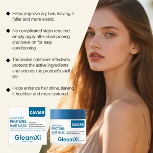 GleamXi caviar silk protein hair mask for dry and frizzy hair smoothing care 60g
