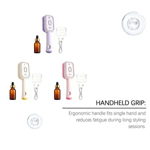 Set di spazzola per massaggio cuoio capelluto con flacone olio e manico ergonomico.