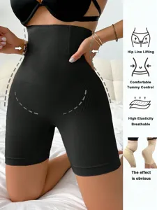 High-waist seamless shaping shorts with tummy control and hip lifting for women daily wear.