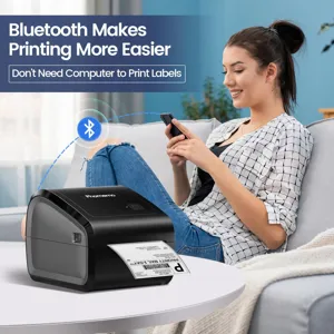Bluetooth thermal label printer, wireless mobile barcode printer for shipping labels and tags.