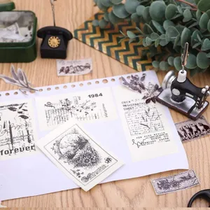 Phomemo 110mm thermal printing paper, vintage style adhesive sticker thermal paper for notes.
