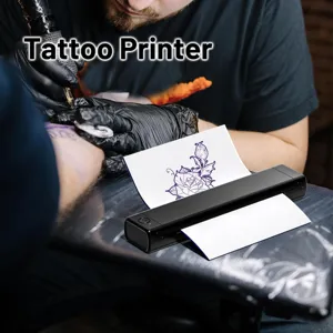 Portable mini tattoo printer A4 thermal wireless stencil printer for professional tattoo artists use.