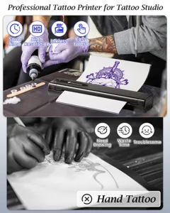 Imprimante thermique portable pour tatouage professionnel, sans encre, facile et rapide.