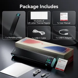 Phomemo M08D portable thermal printer wireless A4 mobile printer with accessories bundle kit.