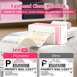 Phomemo wireless thermal label printer, high-resolution barcode shipping printer for small business.