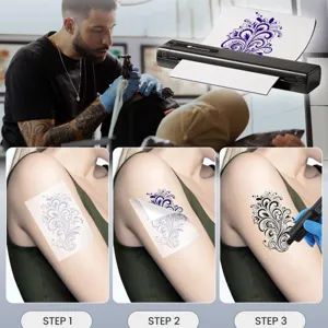 Imprimante de transfert de tatouage portable avec Bluetooth pour impression de pochoirs rapide.
