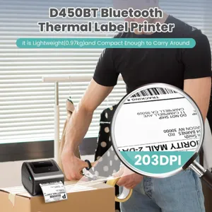 Phomemo D450BT Bluetooth Thermal Label Printer Portable 203DPI Wireless Shipping Maker