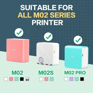 Phomemo M02 Series Portable Thermal Printer compatible with multiple colors and models.