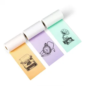 Thermal printer paper rolls, 50-53mm colorful thermal paper for pocket printers, vintage designs.