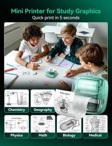 Portable mini thermal printer for study notes and error printing with fast connection.