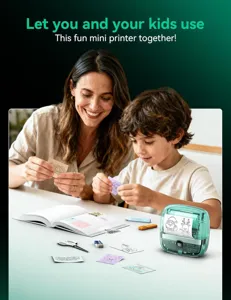 Mini thermal printer for kids and family note printing portable wireless photo printer