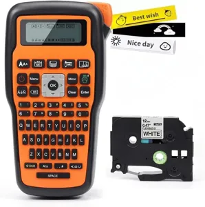 Tragbarer Thermischer Etikettendrucker Handheld Industrieller Etikettenersteller Mit QWERTZ Tastatur Für Büro Zuhause Organisation