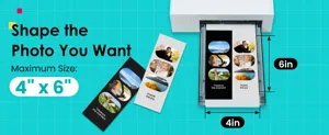 6 inch dye-sublimation photo paper detail view, waterproof and compatible for mini printers.