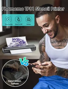 Phomemo TP81 portable tattoo stencil printer bluetooth thermal printer wireless device.