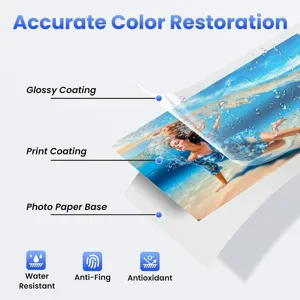 Papier photo 6 pouces compatible pour imprimante par sublimation avec revêtement brillant.