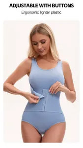 Body modellante con bottoni da donna pancia piatta corsetto vita blu vestito elegante