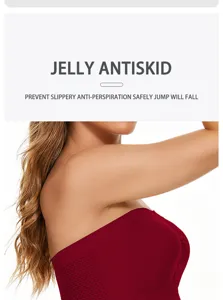 Seamless strapless bandeau tube top with breathable mesh and anti-slip grip design.