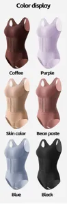 Donna body modellante con bottoni controllo pancia corsetto vita dettaglio multicolore