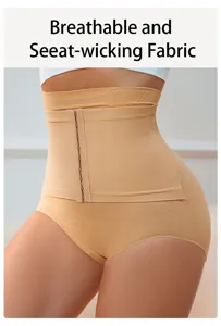 High waist seamless shapewear tummy control briefs breathable postpartum recovery underwear