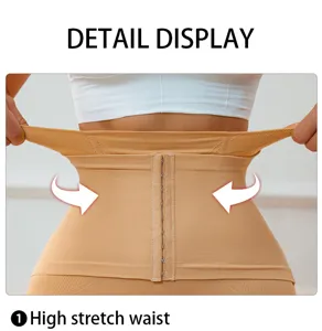 Seamless high waist shapewear detail display showing tummy control and stretchy fabric.