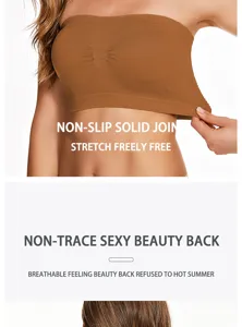 Seamless strapless tube top breathable non-slip bandeau bra for women daily wear