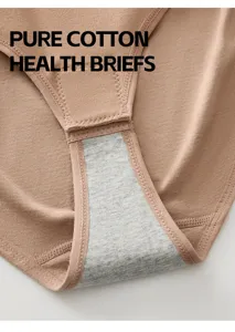 Close-up detail of women pure cotton briefs crotch, soft breathable fabric, fine stitching.