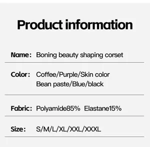 Dettaglio specifica corsetto modellante donna, guaina contenitiva nylon elastan taglia S-3XL.