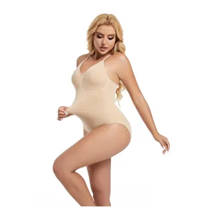 Seamless nude bodysuit shapewear tummy control waist cincher thong style shapewear for women.