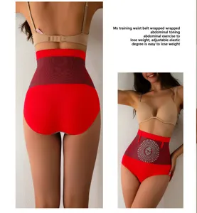 High waist tummy control shapewear briefs for women, seamless breathable postpartum body shaping.