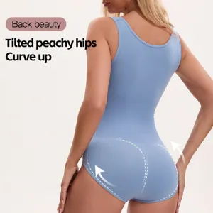 Guainetta Senza Cuciture da Donna Body Shaper Controllo Addominale Corpo Intero Bottoni Sollevatore di Glutei Allenatore di Vita