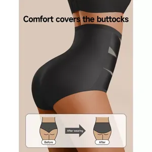 High waist tummy control shapewear panty with breathable cross bandage design for women.