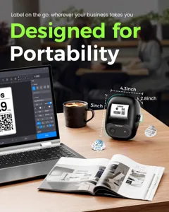 Portable thermal label printer bluetooth wireless sticker maker for small business office desk use