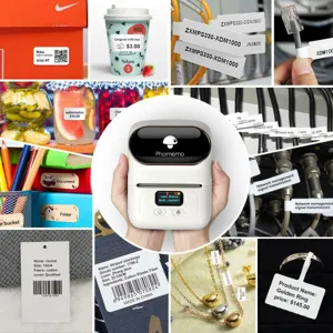 Stampante termica portatile per etichette, etichettatrice wireless Bluetooth per negozi.