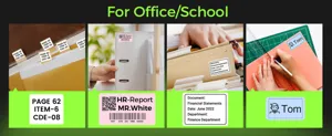 Mini thermal label printer tape stickers for office school organization and filing use