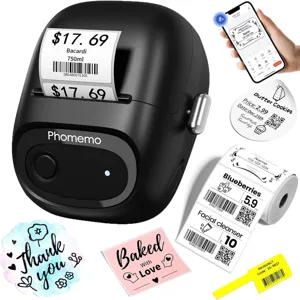 Portable thermal label printer, Bluetooth wireless mini price sticker maker for mobile.