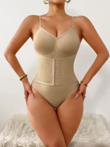 Womens waist shaper bodysuit tummy control camisole shapewear with hook and eye plus size